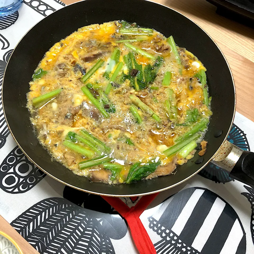 さば缶の卵とじ丼|おまめさん