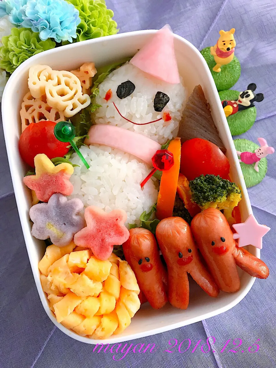 Snapdishの料理写真:雪だるまお弁当🍱|まやさん