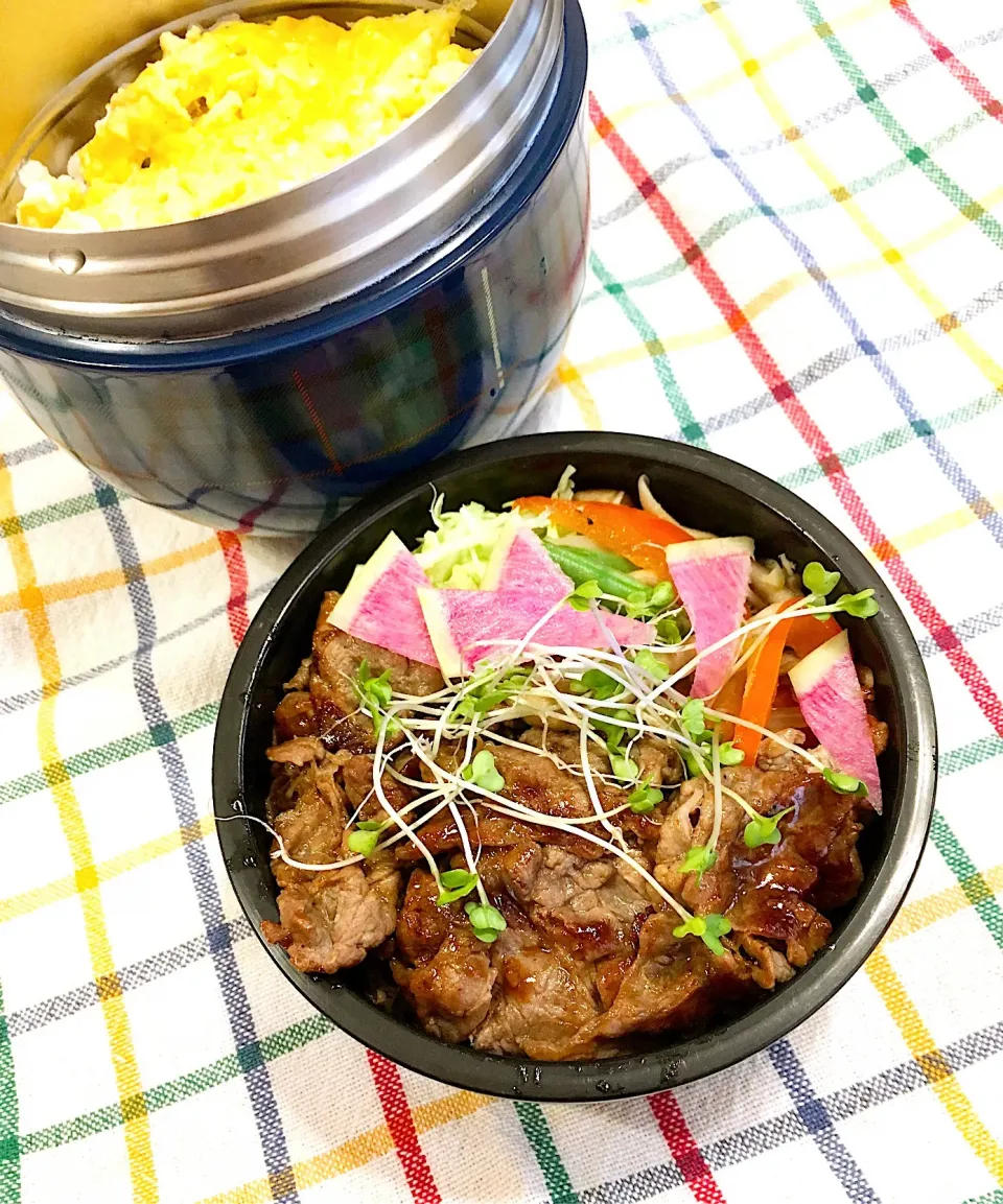 Snapdishの料理写真:今日のパパ弁当は焼肉弁当♪|key♪さん