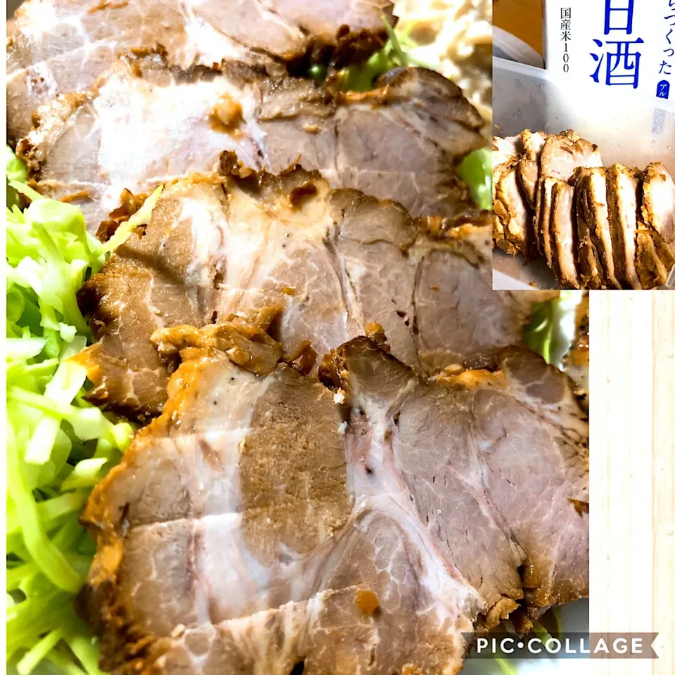 Snapdishの料理写真:糀甘酒で豚肩ロース肉を煮ました|sudachiさん