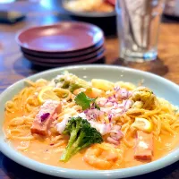 Snapdishの料理写真:トマトクリームソースパスタ🍝|mmさん