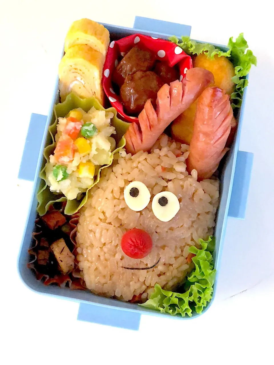 Snapdishの料理写真:赤鼻のトナカイさん弁当♪|ikumonさん