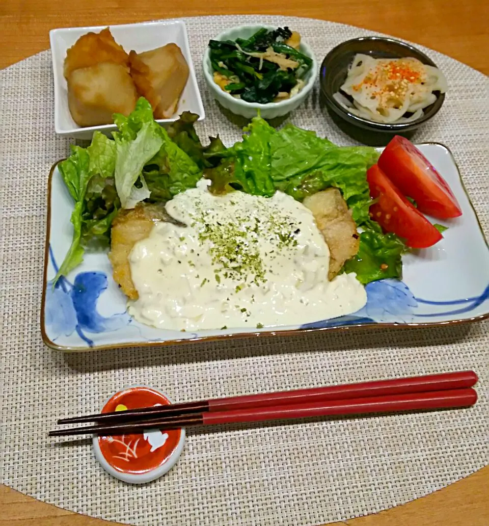 鱈南蛮定食。|チョビさん