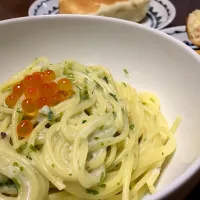 青のりとアンチョビの豆乳パスタ&フライパンパニーニ|hhmamaさん