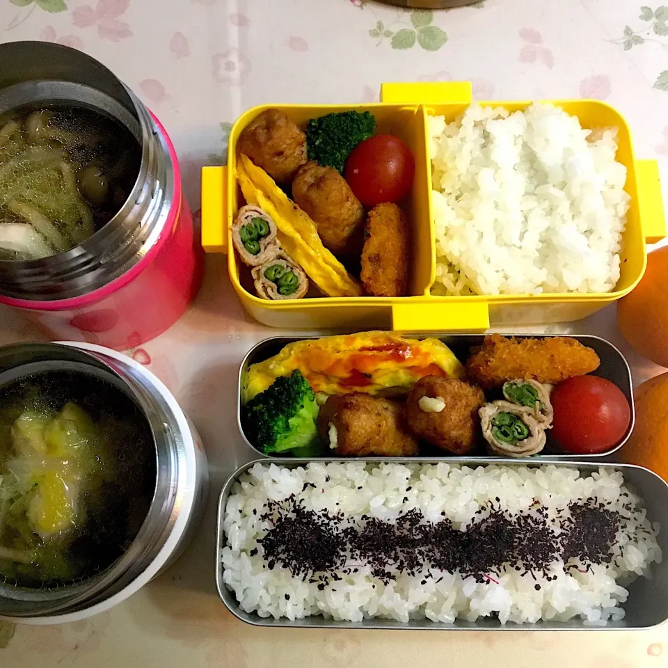 Snapdishの料理写真:20181207 スープ弁当。鶏モモ白菜エノキのスープとお弁当！ #お弁当記録|えすてるんさん