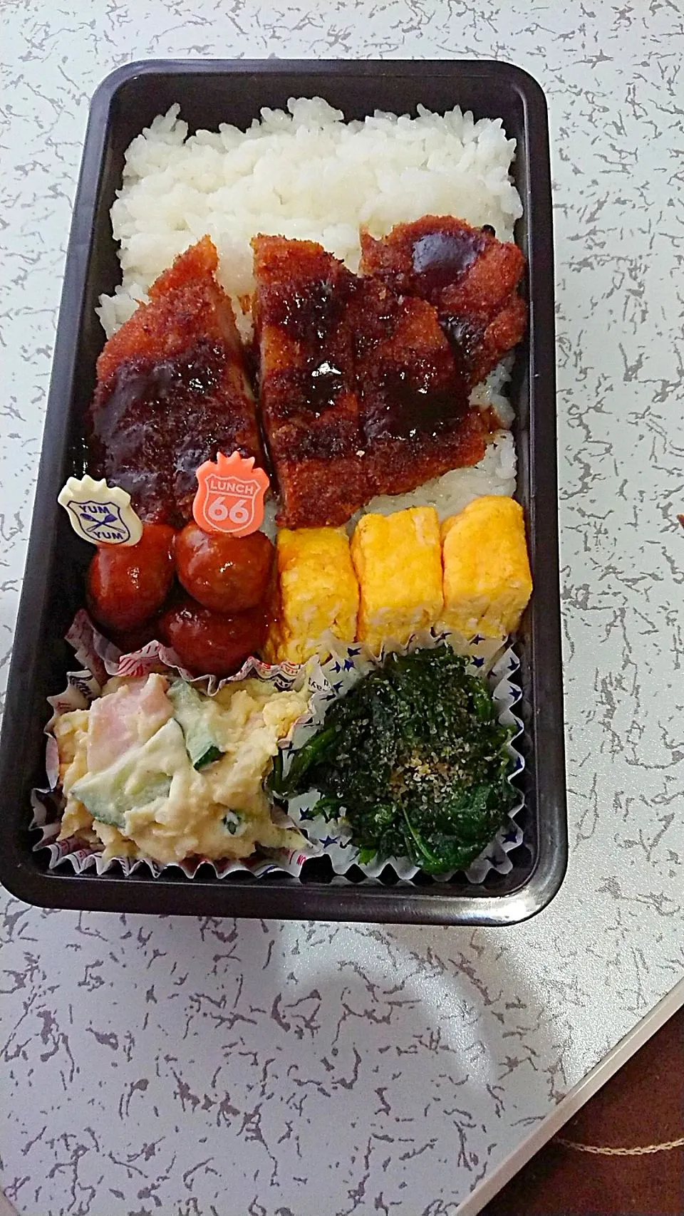 息子君の~のっけ豚カツ弁当|マアジュさん