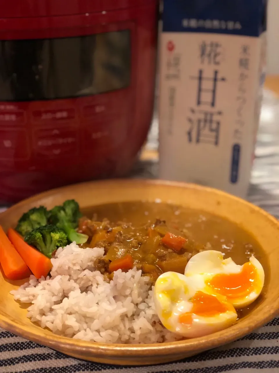 電気圧力鍋で麹甘酒入りスパイスカレー🍛  #電気圧力鍋 #甘酒煮|すずさん