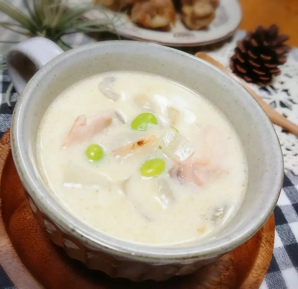 枝豆とサーモンのチャウダー|とまと🍅さん