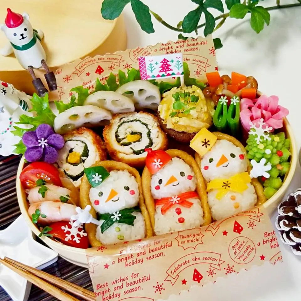 雪だるまおいなりさん弁当⛄|ayano.adshさん