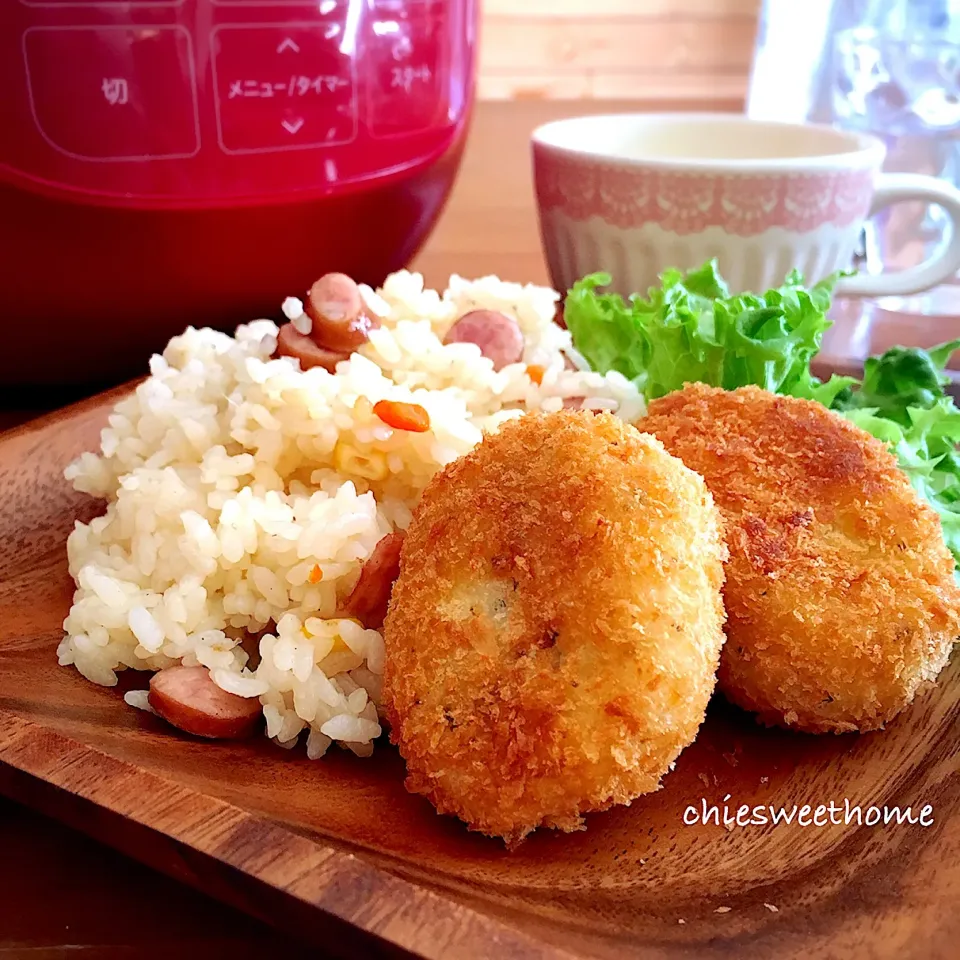 ピラフ&コロッケ
ワンプレートランチ🍴|chieko ♪さん