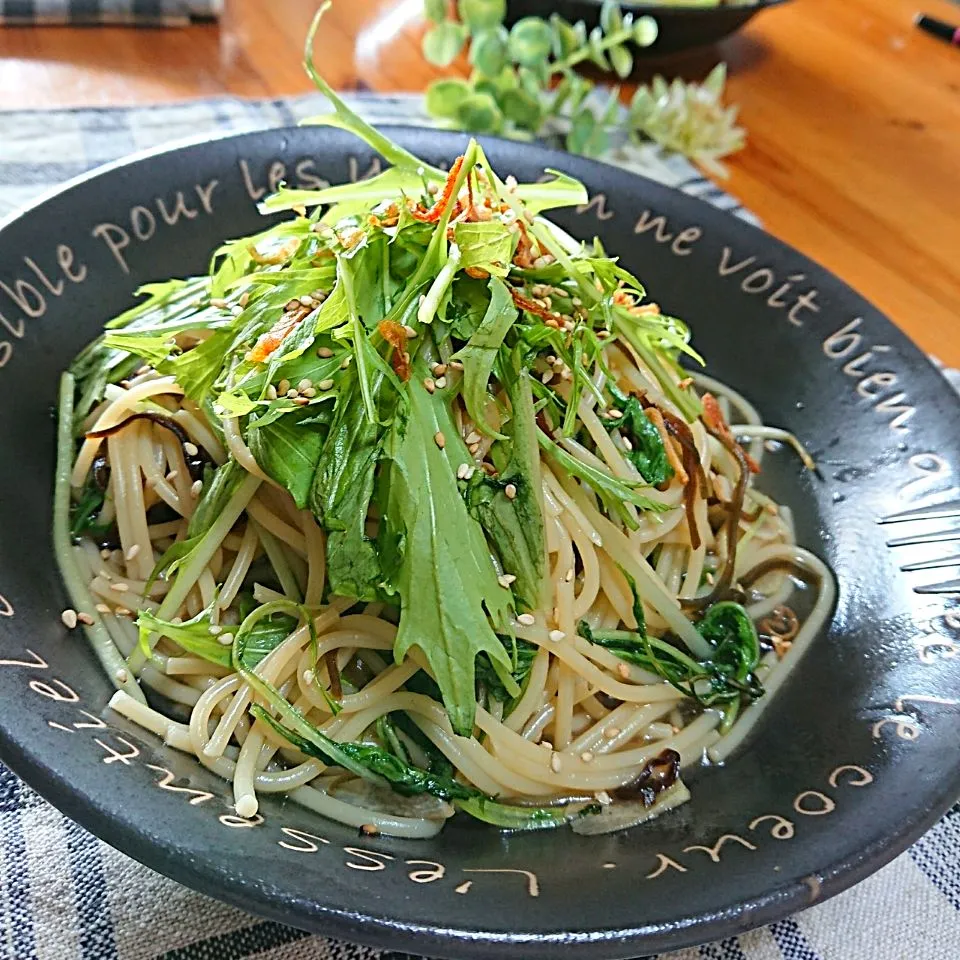 Peaceさんの塩昆布と水菜のパスタ♡|とまと🍅さん