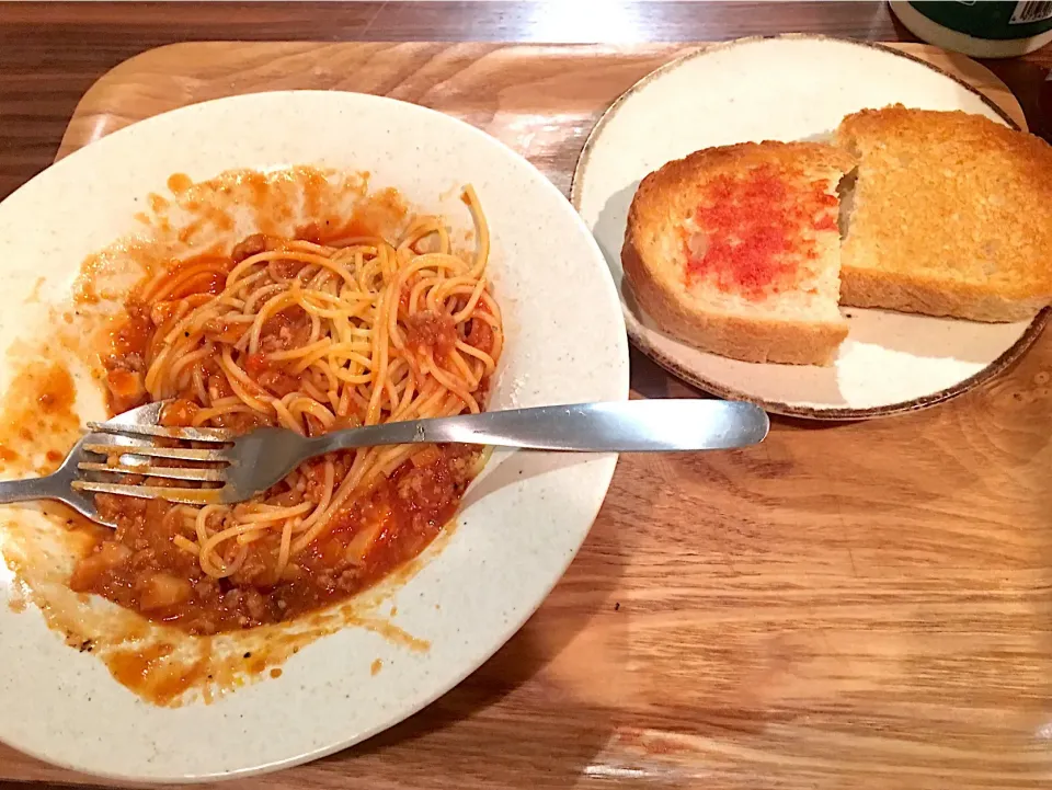 ミートソースのパスタ🍝|くむさん