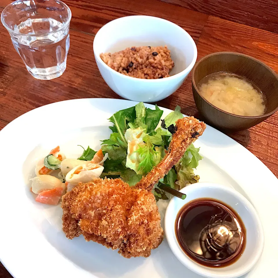 チキンカツ ランチ 酵素玄米と豚汁|ともこさん