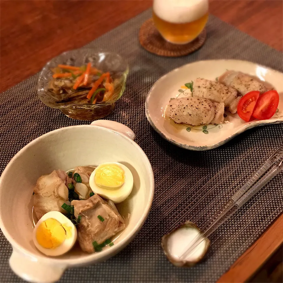 肉巻き／きゅうり・にんじん・大葉
豚なんこつの塩煮 #麹甘酒 
きびなごの南蛮漬け|𓇼 Ⓢ Ⓗ Ⓘ Ⓝ Ⓞ Ⓑ Ⓤ 𓇼さん