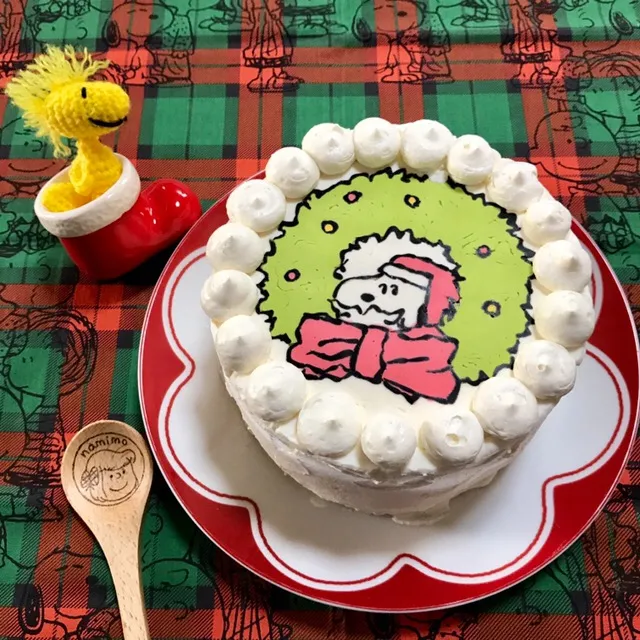 スヌーピーのクリスマスデコケーキ|namimoさん