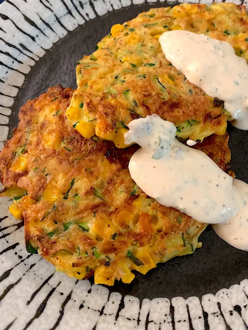 Zucchini pancake with cucumber, parsley sour cream|Sayaka Jinsenji Huletteさん