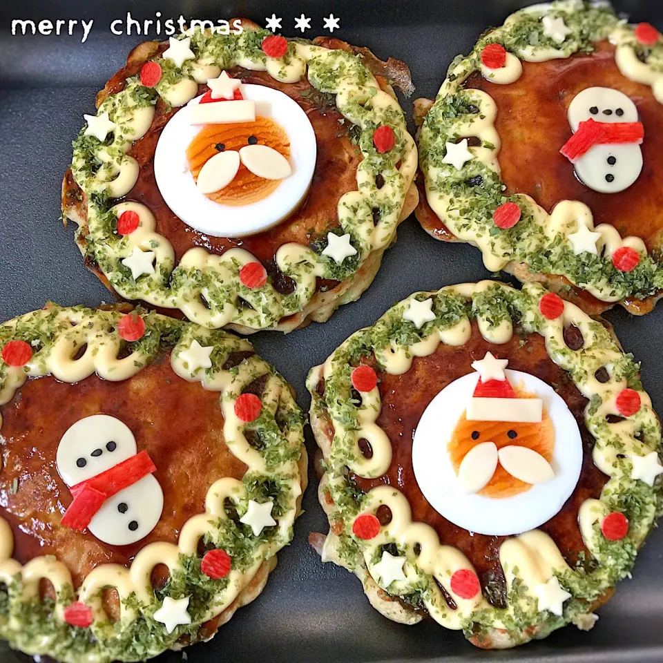 Snapdishの料理写真:クリスマスランチ☆お好み焼きリース|yokkoiroさん