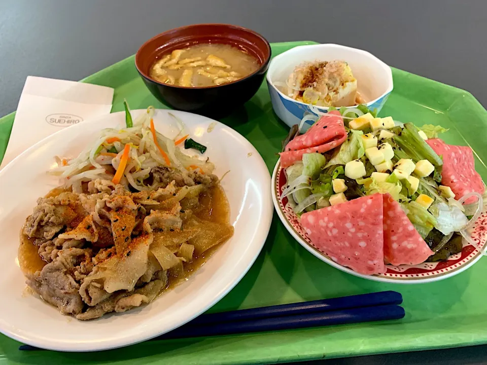 豚肉の生姜焼、冷奴、イタリアンサラダ、味噌汁|Tadahiko Watanabeさん