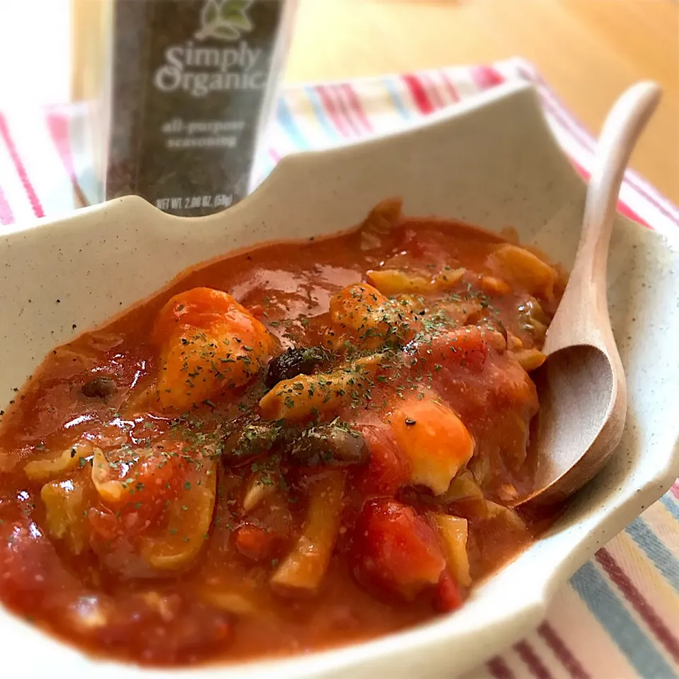 鶏もも肉とキャベツのトマト煮🍅|ららさん