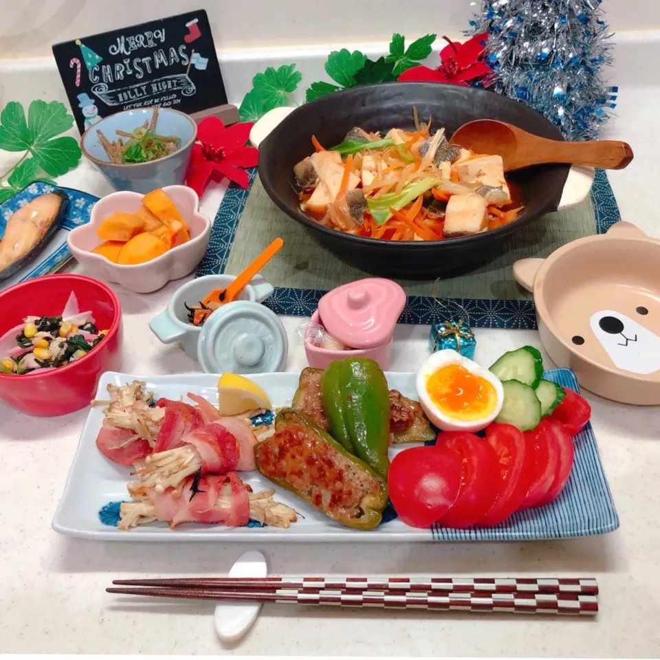 Snapdishの料理写真:ƪ(˘⌣˘)ʃ あり合わせの夕飯・・。|ぷらっとさん