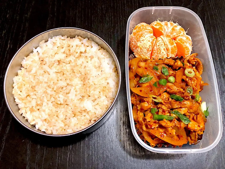 韓国の焼肉の弁当！#ジェユッポクム#玄米半白米半|Hi-Niさん