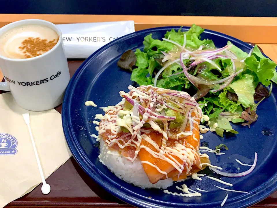 サーモンとまぐろのNYCポキプレート〜おろしわさび風味|yumyum😋さん