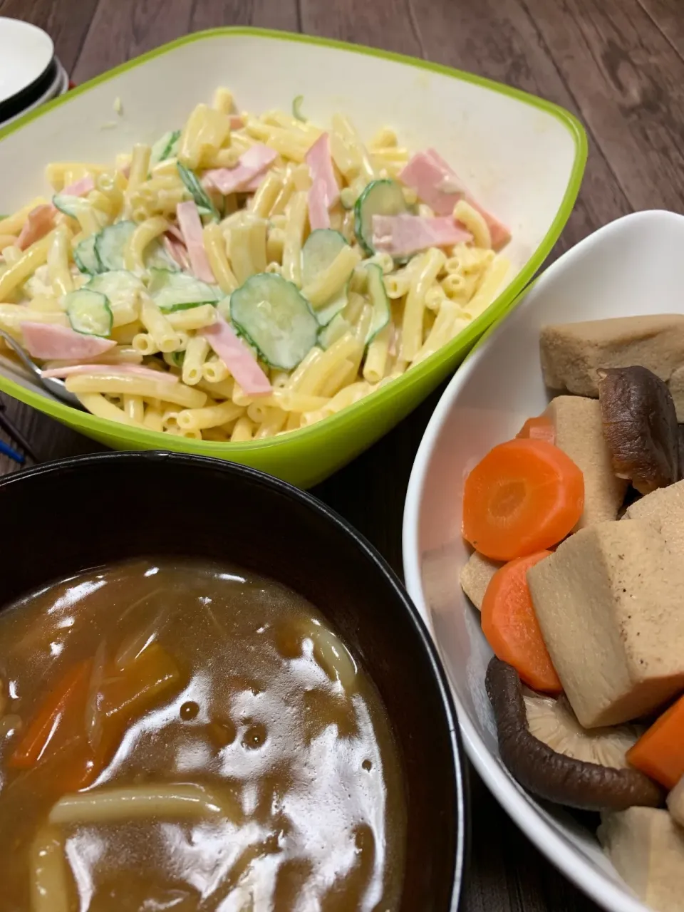 カレーうどん☆高野豆腐の煮物☆マカロニサラダ|MEGUMIさん