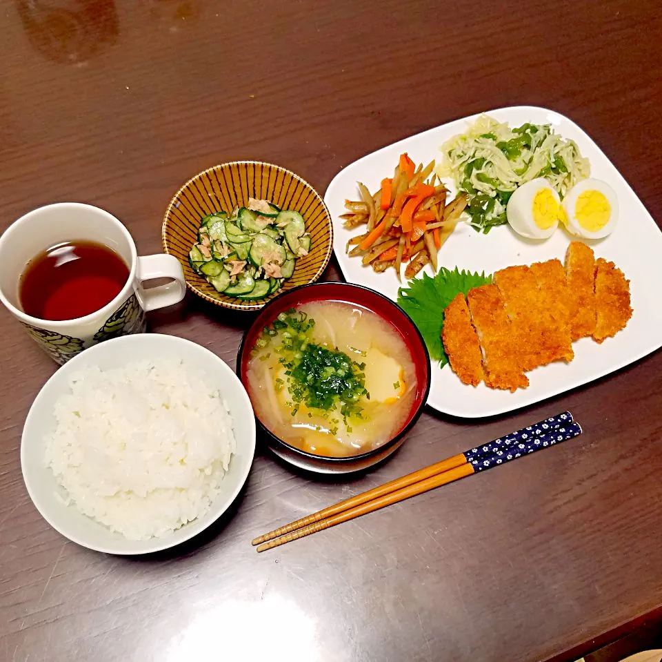 トンカツの夜ご飯♡|Mami.Nさん