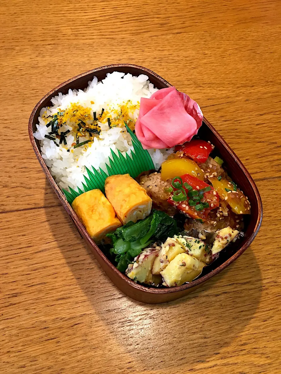 高校生息子のお弁当  肉団子の油淋鶏風 #わっぱ弁当|まつださんさん