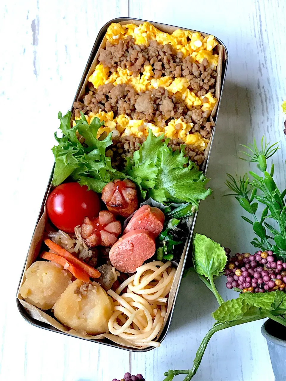 Snapdishの料理写真:#旦那様弁当 #そぼろ弁当|サクサクさん