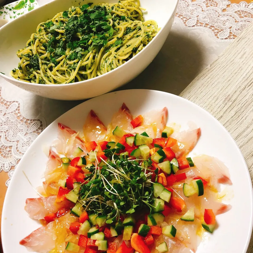 パスタとカルパッチョなお夕飯|masumiさん