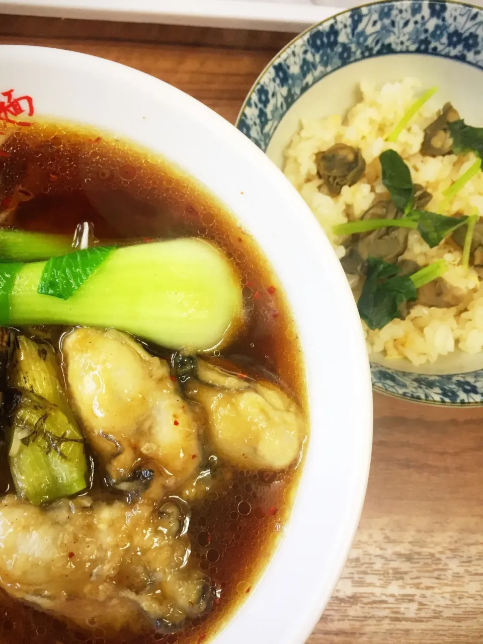 牡蠣醤油ラーメン（牡蠣増し）+牡蠣ご飯|がっし〜さん