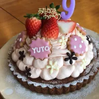 Snapdishの料理写真:Happy Birthday♡いちごのモンブラン|nanaoさん