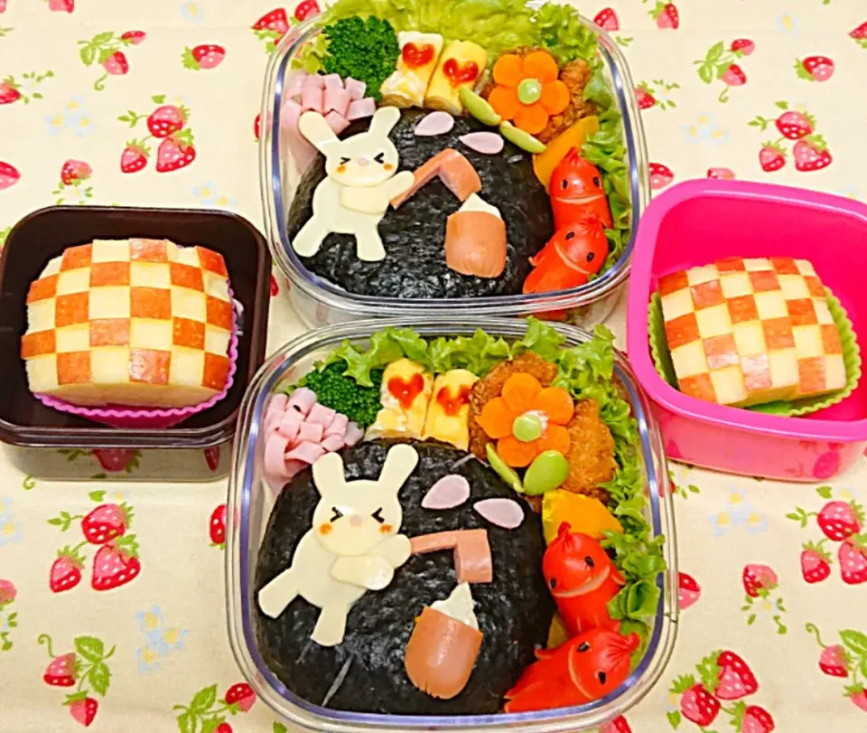 うさぎちゃんの お餅つき弁当♥️|みちゅあしさん