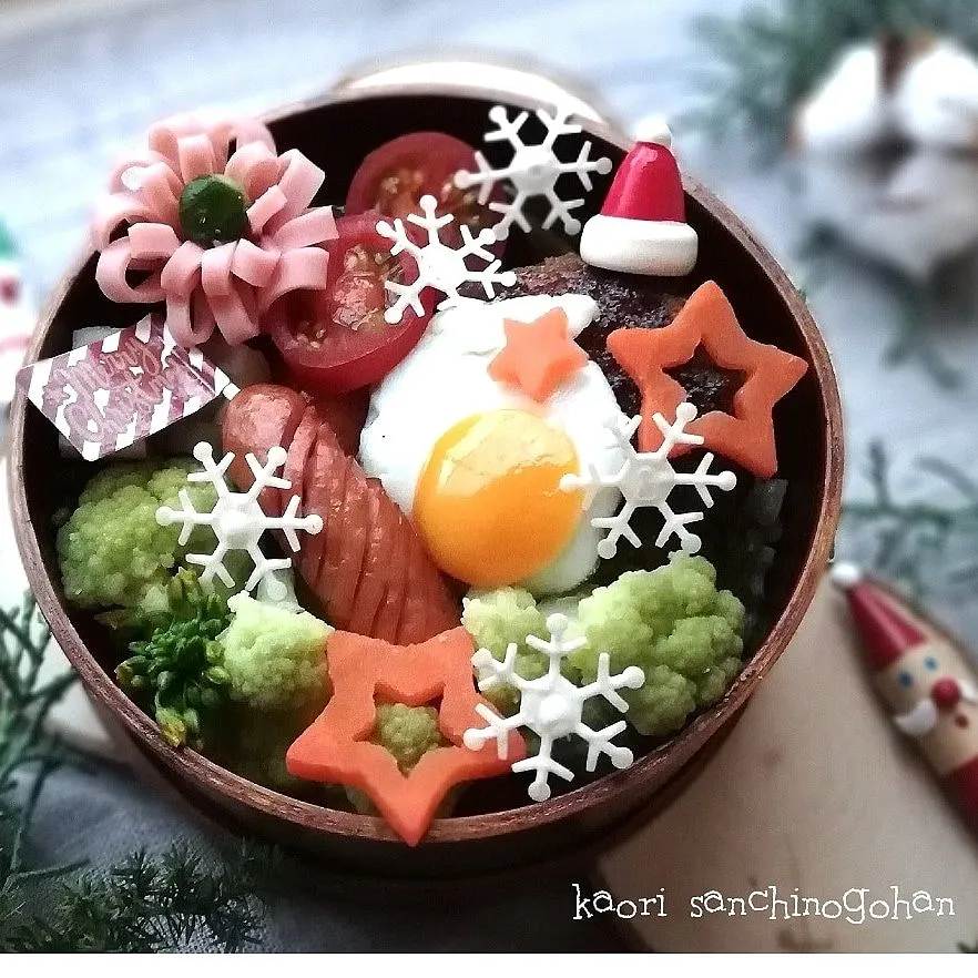 #ハンバーグ モリモリ#クリスマス弁当|puchan_cafeさん