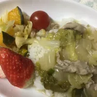 白菜のあんかけ丼と野菜のマリネ添え|cocoroさん