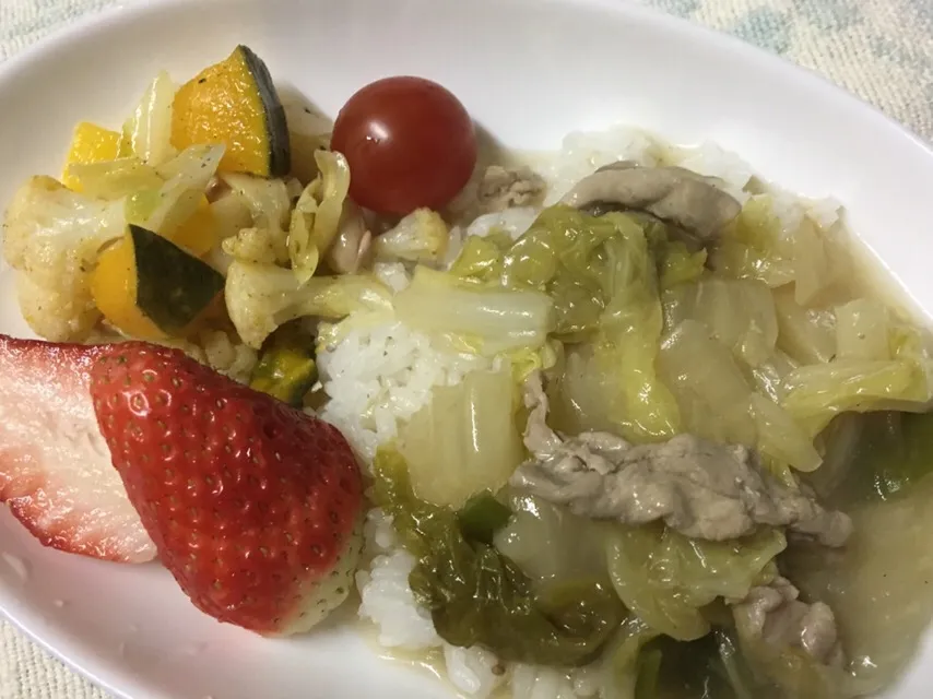 白菜のあんかけ丼と野菜のマリネ添え|cocoroさん