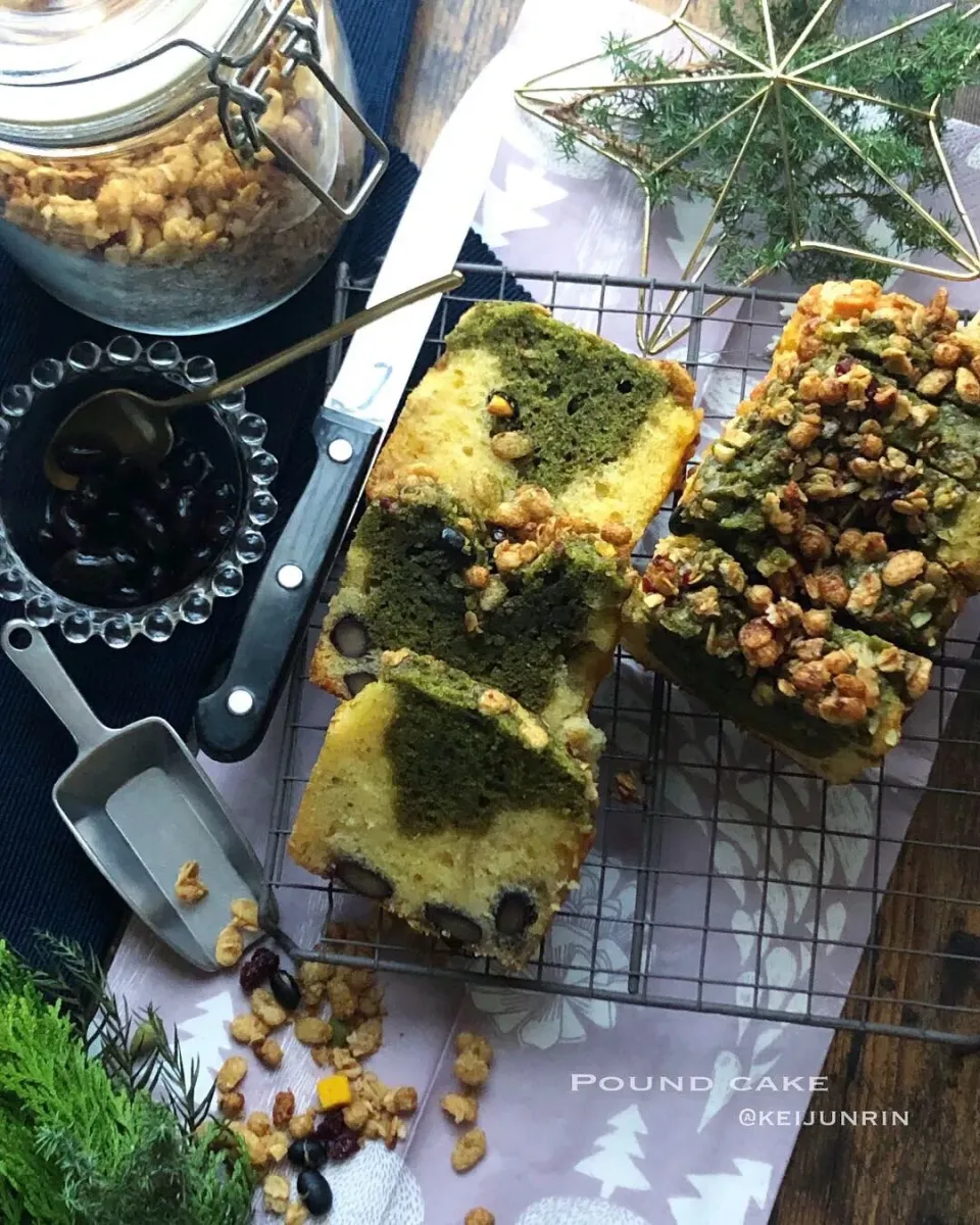 抹茶 きなこ パウンドケーキ 黒豆入り|@keijunrinさん