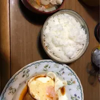 Snapdishの料理写真:チキンステーキ 豚汁|ところどころ田所さん