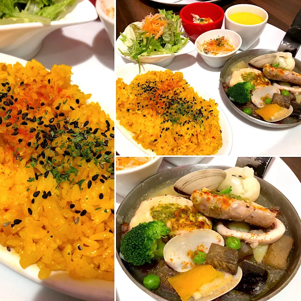 Snapdishの料理写真:シーフードパエリアランチ🥘🦐🦑|buhizouさん