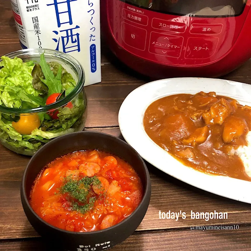 #シロカ電気圧力鍋#甘酒煮#チキンカレー|mimineisannさん