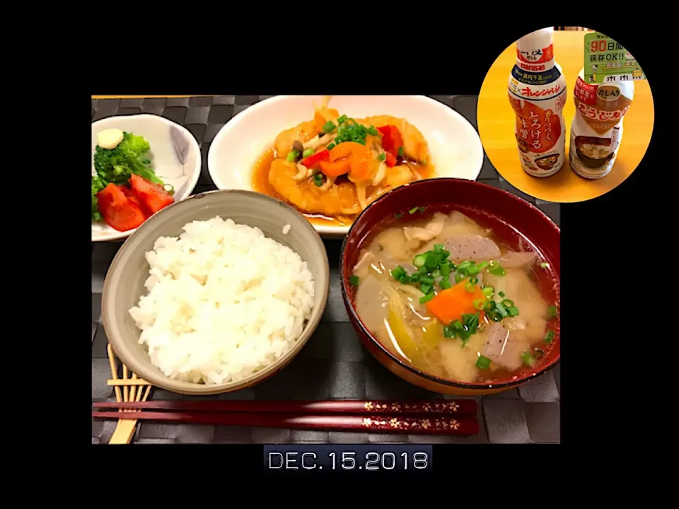 豚汁🐖
ささみの南蛮漬け🐓
🥦🍅🍚|あやこさん