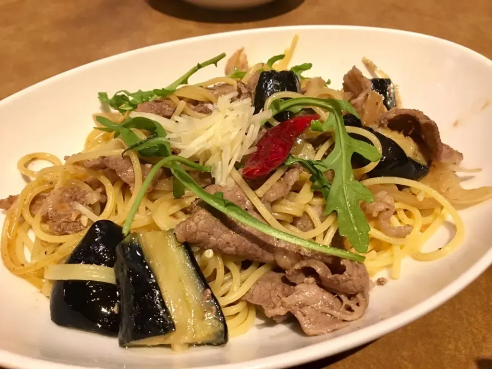 Snapdishの料理写真:牛肉と生姜のパスタ|もにもにかさん