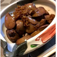 Snapdishの料理写真:母のリクエストでまたまた鳥肝の生姜煮😂😂👏👏