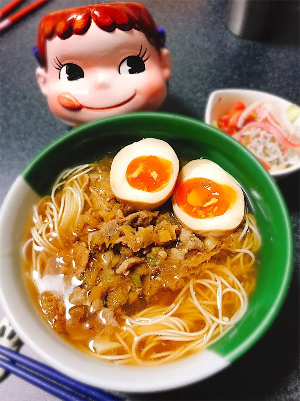 Snapdishの料理写真:豚こまチャーシュートッピング♡トロトロ煮麺。|ぽき。さん