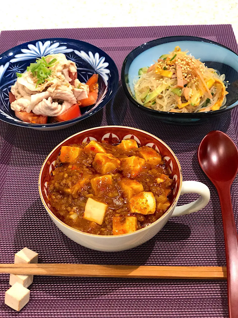 麻婆豆腐🍲
春雨サラダ🥗
豚しゃぶサラダ🥗|Mayumiさん