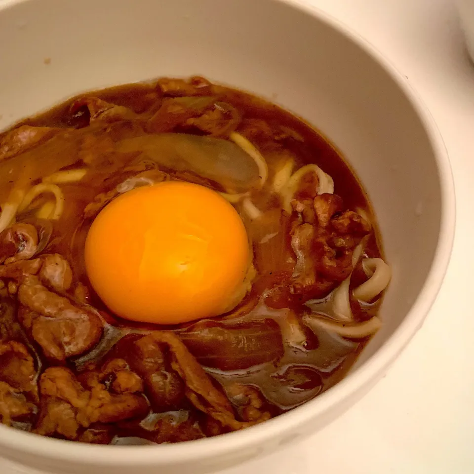 残ったカレーでカレーうどん|もかさん