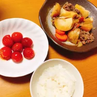 Snapdishの料理写真:#肉じゃが  #焼きトマト|クッキング田中さん