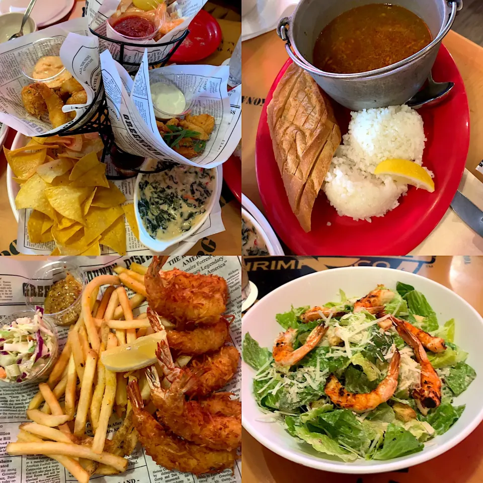 アメリカ横断サンプラー🍤
クラシックシーザーサラダ🥗
ポテト🍟盛合せ
ニューオリンズ風シュリンプ|るみおんさん