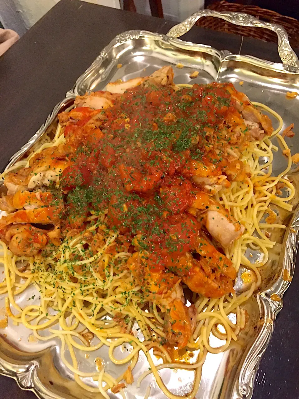 トマトとチキンのパスタ@バナナカフェ（南中野）|Kazuya Miyukiさん